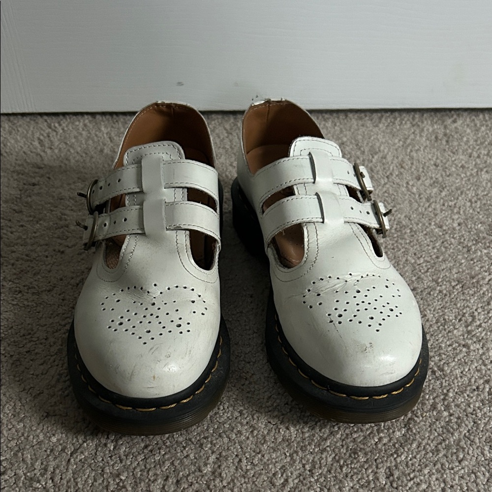 White Dr. Marten’s Mary Jane Shoes
